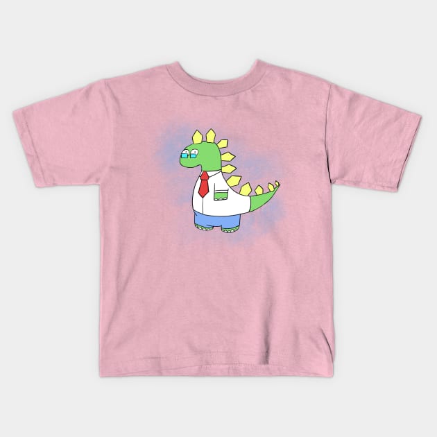 Office Dinosaur Kids T-Shirt by Fishonastick